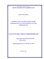 Giải pháp nâng cao chất lượng cán bộ lãnh đạo, quản lý cấp xã ở huyện văn lâm, tỉnh hưng yên