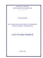 Nâng cao khả năng tiếp cận dịch vụ y tế cho hộ nông dân quận long biên, thành phố hà nội