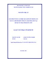 Giải pháp nâng cao hiệu quả kinh tế trong sản xuất cá rô phi đơn tính của hộ nông dân tại huyện ân thi tỉnh hưng yên