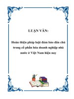 Hoàn thiện pháp luật đảm bảo dân chủ trong cổ phần hóa doanh nghiệp ở nhà nước việt nam hiện nay 