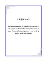 Hoạt động phòng ngừa tội phạm cố ý gây thương tích hoặc gây tổn hại cho sức khỏe 