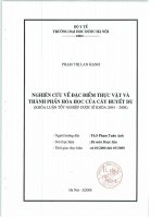 Nghiên cứu về đặc điểm thực vật và thành phần hóa học của cây huyết dụ