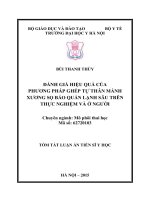 Đánh giá hiệu quả của phương pháp ghép tự thân mảnh xương sọ bảo quản lạnh sâu trên thực nghiệm và ở người (tt) 