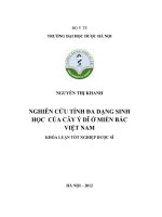 Nghiên cứu tính đa dạng sinh học của cây ý dĩ ở miền bắc việt nam