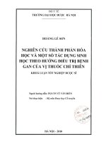 Nghiên cứu thành phần hoá học và một số tác dụng sinh học theo hướng điều trị bệnh gan của vị thuốc chỉ thiên