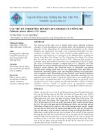 Các yếu tố ảnh hưởng đến kết quả sinh kế của nông hộ ở đồng bằng sông cửu long 