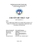 Hoàn thiện hoạt động xuất khẩu đồ gia dụng của công ty cổ phần xuất nhập khẩu STDD Việt Nam