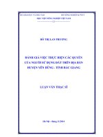 Đánh giá việc thực hiện các quyền của người sử dụng đất trên địa bàn huyện yên dũng tỉnh bắc giang