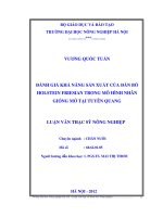aĐánh giá khả năng sản xuất của đàn bò holstein friesian trong mô hình nhân giống mở tại tuyên quang