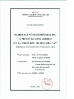 Nghiên cứu về thành phần hóa học và một số tác dụng sinh học của bài thuốc điều trị bệnh viêm gan