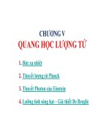 QUANG HỌC LƯỢNG TỬ CÁC THUYẾT LƯỢNG TỬ LƯỠNG TÍNH SÓNG HẠT
