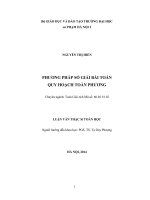 Phương pháp số giải bài toán quy hoạch toàn phương luận văn thạc sĩ toán học