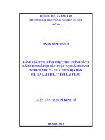 Đánh giá tình hình thực thi chính sách bảo hiểm xã hội bắt buộc tại các doanh nghiệp nhỏ và vừa trên địa bàn thị xã lai châu, tỉnh lai châu