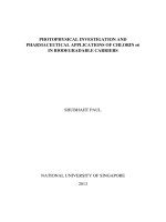 Photophysical investigation and pharmaceutical applications of chlorin e6 in biodegradable carriers 