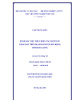 Đánh giá việc thực hiện các quyền sử dụng đất trên địa bàn huyện sơn động, tỉnh bắc giang