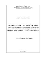 Nghiên cứu cấu trúc rừng thứ sinh phục hồi tự nhiên vùng đệm vườn quốc gia tam đảo, tại khu vực xã ngọc thanh