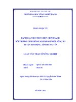 Đánh giá việc thực hiện chính sách bồi thường giải phóng mặt bằng ở một số dự án huyện kim động, tỉnh hưng yên