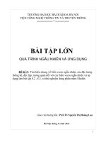 Tìm hiểu chung về biến vecto ngẫu nhiên, các đặc trưng thống kê, độc lập, tương quan đối với các biến vecto ngẫu nhiên và áp dụng làm bài tập 8 2 , 8 3, và thử nghiệm dùng phần mềm matlab