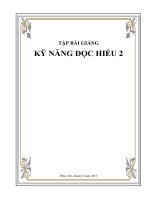 Tập bài giảng kỹ năng đọc hiểu 2 