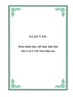 Hoàn thiện quy chế thực hiện dân chủ ở xã ở việt nam hiện nay 