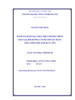 Đánh giá bước đầu thực hiện chương trình đào tạo, bồi dưỡng cán bộ cho xây dựng nông thôn mới tỉnh hưng yên