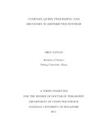 COMPLEX QUERY PROCESSING AND RECOVERY IN DISTRIBUTED SYSTEMS 