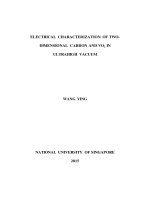 ELECTRICAL CHARACTERIZATION OF TWO DIMENSIONAL CARBON AND VO2 IN ULTRAHIGH VACUUM 