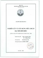 Nghiên cứu và xây dựng tiêu chuẩn hạt bìm bìm biếc