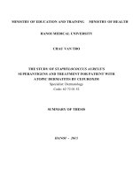 THE STUDY OF STAPHYLOCOCCUS AUREUS’S SUPERANTIGENS AND TREATMENT FOR PATIENT WITH ATOPIC DERMATITIS BY CEFUROXIM
