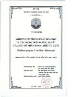 Nghiên cứu thành phần hóa học và tác dụng trên đường huyết của một số phân đoạn chiết từ lá ổi