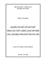 Nghiên cứu một số giải pháp nâng cao chất lượng cung cấp điện cho lưới điện phân phối tỉnh phú yên