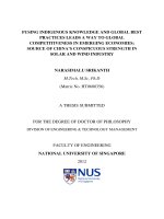 Fusing indigenous knowledge and global best practices leads a way to global competitiveness in emerging economies  source of china s conspicuous strength in solar and wind industry 
