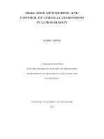 Real time monitoring and control of critical dimensions in lithography 