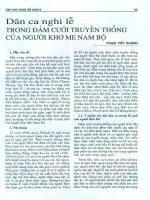 Dân ca nghi lễ trong đám cưới truyền thống của người khơ me nam bộ 