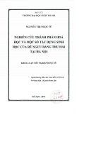 Nghiên cứu thành phần hoá học và một số tác dụng sinh học của rễ ngưu bàng thu hái tại hà nội
