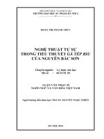 Nghệ thuật tự sự trong tiểu thuyết gã tép riu của nguyễn bắc sơn (LV01374)