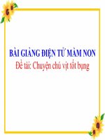 Bài giảng điện tử mầm non lớp Chồi đề tài Chuyện chú vịt tốt bụng