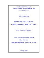 Phát triển chăn nuôi lợn ở huyện hiệp hoà, tỉnh bắc giang