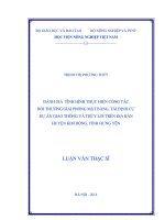 Đánh giá tình hình thực hiện công tác bồi thường giải phóng mặt bằng, tái định cư dự án giao thông và thủy lợi trên địa bàn huyện kim động, tỉnh hưng yên