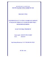 Giải pháp quản lý và nâng cao hiệu quả kinh tế sử dụng đất trồng lúa tại huyện kiến thụy   thành phố hải phòng