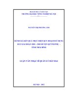 Đánh giá kết quả thực quy hoạch sử dụng đất giai đoạn 2001   2010 huyện quỳnh phụ   tỉnh thái bình