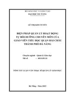 Biện pháp quản lý hoạt động tự bồi dưỡng chuyên môn của giáo viên tiểu học quận hải châu thành phố đà nẵng