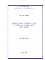 Giải pháp nâng cao chất lượng đội ngũ cán bộ lãnh đạo chủ chốt cấp xã ở tỉnh hưng yên