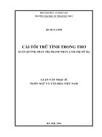 Cái tôi trữ tình trong thơ xuân quỳnh, phan thị thanh nhàn, lâm thị mỹ dạ (LV01397)