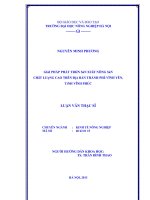 Giải pháp phát triển sản xuất nông sản chất lượng cao trên địa bàn thành phố vĩnh yên tỉnh vĩnh phúc