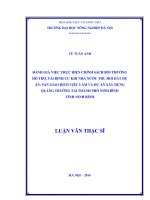 Đánh giá việc thực hiện chính sách bồi thường hỗ trợ, tái định cư khi nhà nước thu hồi đất dự án sàn giao dịch việc làm và dự án xây dựng quảng trường tại thành phố ninh bình, tỉnh ninh bình