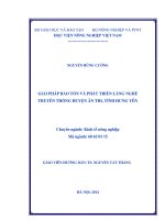 Giải pháp bảo tồn và phát triển làng nghề truyền thống huyện ân thi, tỉnh hưng yên
