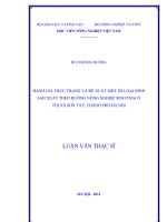 Đánh giá thực trạng và đề xuất một số loại hình sản xuất theo hướng nông nghiệp sinh thái ở thị xã sơn tây, thành phố hà nội
