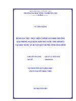Đánh giá việc thực hiện chính sách bồi thường giải phóng mặt bằng khi nhà nước thu hồi đất tại một số dự án huyện quỳnh phụ tỉnh thái bình