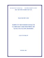 Nghiên cứu một số bệnh nấm hại cói vụ chiêm 2014 và biện pháp phòng trừ tại nga tân, nga sơn, thanh hóa